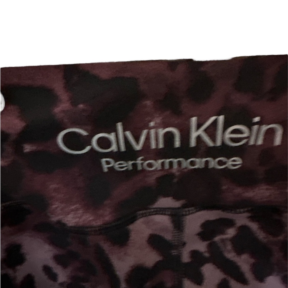 NWOT Calvin Klein performance stretch purple leopard full length leggings 2x - Picture 3 of 5